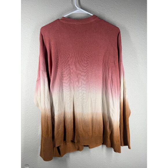 J Jill Womens Ombre Button Up Cardigan Sz XL Pink White Black Preppy - Picture 3 of 7